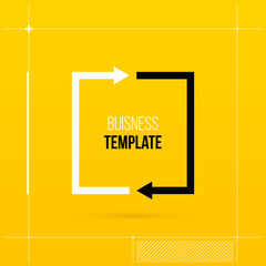 Square cycle template with two segments in elegant techno style.