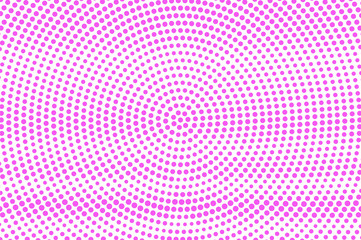 Pink on white dotted halftone. Half tone vector background. Rough dotted gradient.