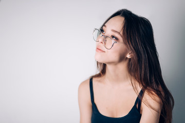 Cute young business woman with glasses