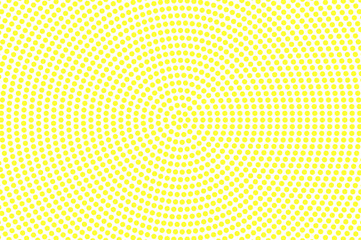 Yellow white dotted halftone. Frequent halftone vector background. Golden dotted pattern.