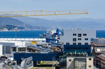 Fototapeta na wymiar Ship in the port of Savona