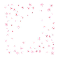 Sakura, Peach Cherry or Apple Flowers Vector Confetti. Elegant Falling Down Spring Romantic Floral Decoration. Magic Wedding Decoration, Realistic Sakura Cherry, Peach or Apple Blossom Background