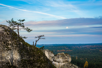 Rocks near castle in Mirow on the Jura Krakowsko-Czestochowska, Poland