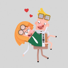 Man holding woman in his arms.
Isolate. Easy background remove. Easy color change. Easy combine! For custom illustration contact me.