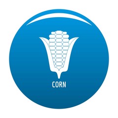 Corn icon vector blue circle isolated on white background 