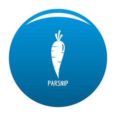 Parsnip icon vector blue circle isolated on white background 
