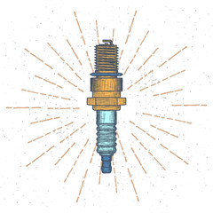 Spark Plug vector logo design template. Autoparts or Car service icon. Vector