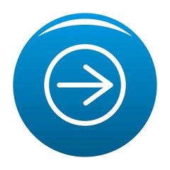 Arrow icon vector blue circle isolated on white background 