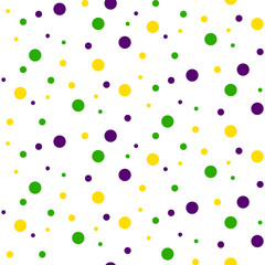 Mardi gras confetti festival seamless vector pattern.