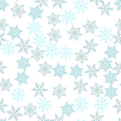 Winter snowflakes background, seamless pattern