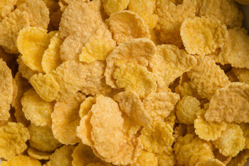 corn flakes in white bowl closeup
