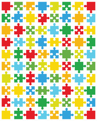 Illustration of separate pieces of colorful puzzle
