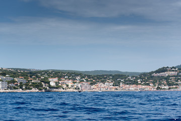 Fototapeta premium City of Cassis seen from the sea, France, summer