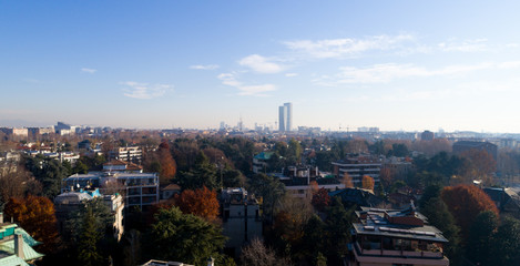 Obraz premium Aerial drone photo of Milan, Italy