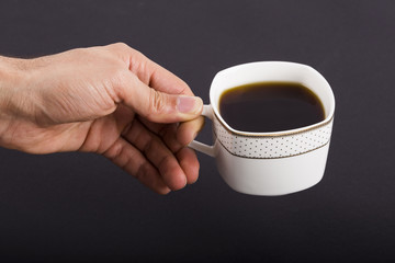 Man drinking a filter coffee