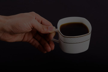 Man drinking a filter coffee