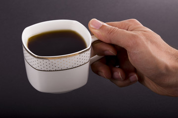 Man drinking a filter coffee