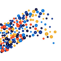 Vector Confetti Background Pattern. Element of design. Colored buttons on a white background