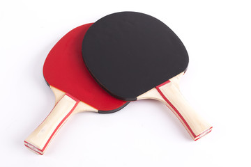 Table tennis racket white background