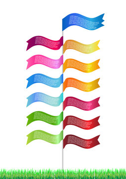 Flag and color ribbon infographic template. Vector EPS10