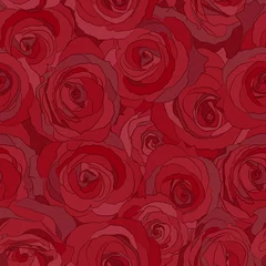 Papier Peint photo Roses modèle vectorielle continue de roses rouges