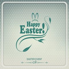 light background with white rim and text of a happy easter card