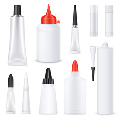 Realistic Blank Glue Tubes Set