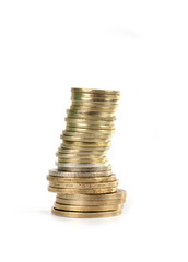 Metal money white isololated background