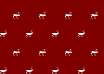 reindeer white on red seamless pattern