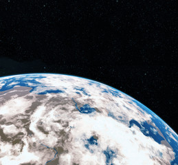 Fototapeta na wymiar 3D Rendering World Globe from Space. Earth. View of Earth From Space. Elements of this image furnished by NASA