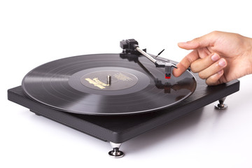 record player white background