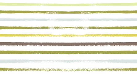 Photo sur Plexiglas Rayures horizontales Summer Sailor Stripes Seamless Vector Pattern. Couleurs d& 39 automne Textile imprimé bleu, vert, blanc, violet, marron, gris. Conception de rayures rétro vintage hipster. Bannière horizontale créative. Impressions à l& 39 aquarelle