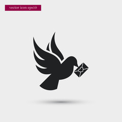 Dove icon. Simple romance element illustration. Valentine symbol design from love collection. Can be used in web and mobile.