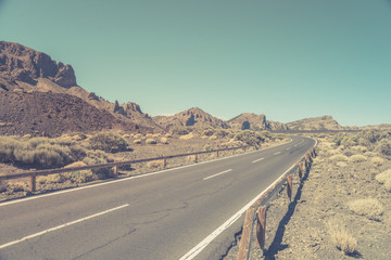 Asphalt Road in the mountains