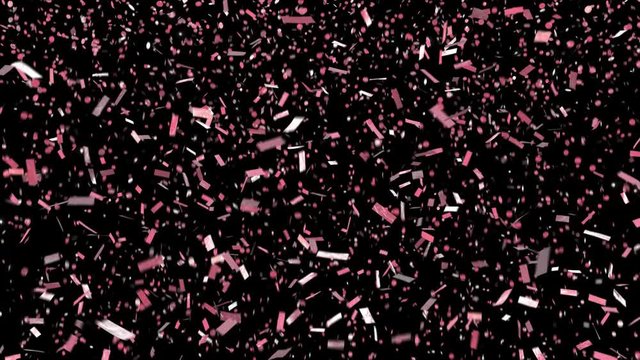 Confetti #9 - pink confetti with alpha channel. Pre-keyed. Loopable. ProRes 444 with transparency, can be put over anything. Rose gold, Millennial pink. See porfolio for similar and much more!