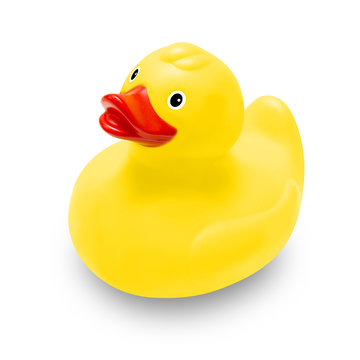 Yellow rubber duck. Toy for children.