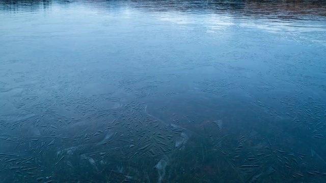 timelapse footage of loch tulla in its frozen state in winter with stob ghabhar in the background 
