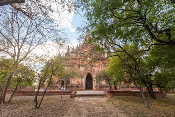 Interior of the ancient temples in Bagan, Myanmar