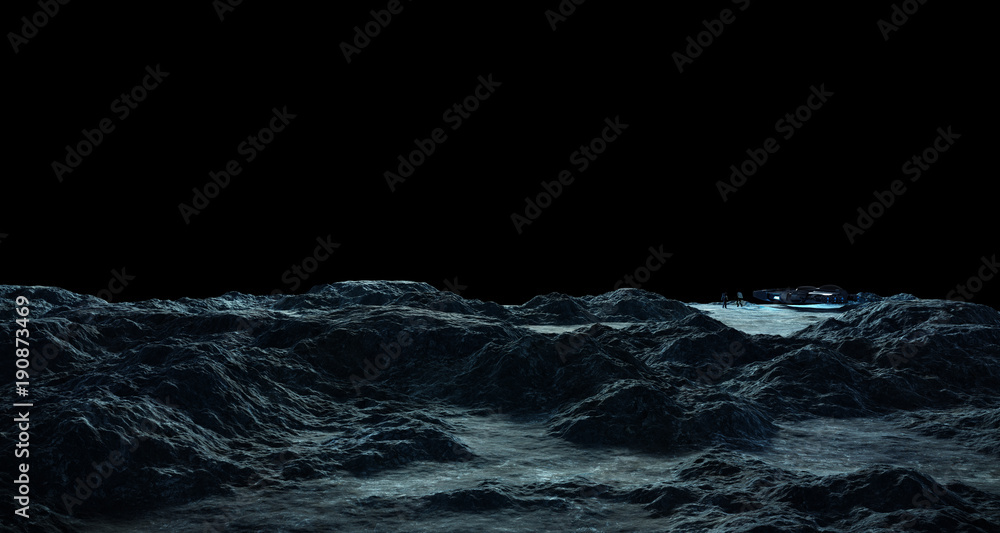 Poster Astronauts exploring an asteroid 3D rendering elements of this image furnished by NASA