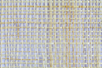 Fototapeta premium close up of natural weaver fiber texture on white background.