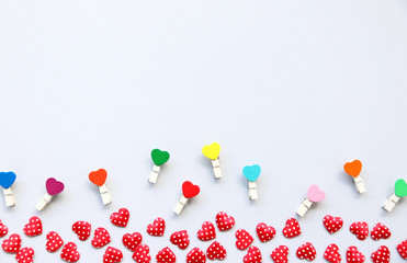 Happy Valentine's day background,Top view, flat lay,Minimal