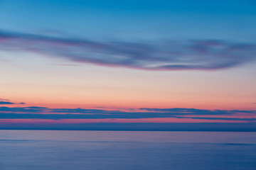 Fototapeta na wymiar Sunset on the beach, long time exposure