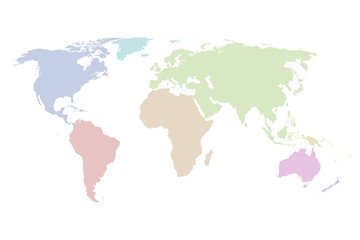 Fototapeta na wymiar Colorful vector detail world map
