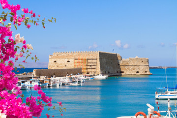 Heraklion harbour, Crete, Greece - obrazy, fototapety, plakaty