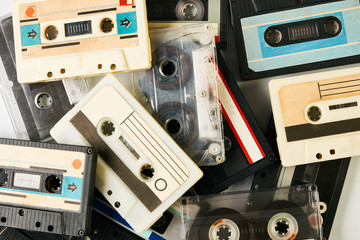 Collection of retro cassette tapes 