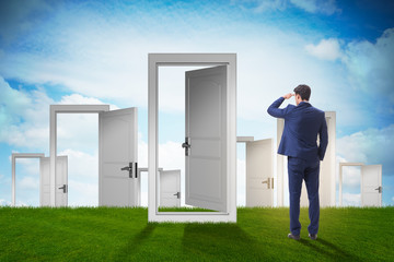Fototapeta premium Businessman facing many business opportunities