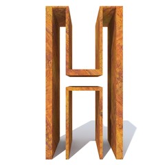 Conceptual old rusted metal font or type, iron or steel industry piece isolated white background. Educative rusty material, aged vintage surface, worn damaged object as 3D illustration rough surface