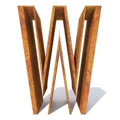 Conceptual old rusted metal font or type, iron or steel industry piece isolated white background. Educative rusty material, aged vintage surface, worn damaged object as 3D illustration rough surface