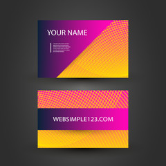 Colorful Modern Style Business Card Template, Back and Front Side, Vector Design