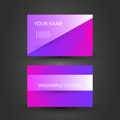 Colorful Modern Style Business Card Template, Back and Front Side, Vector Design